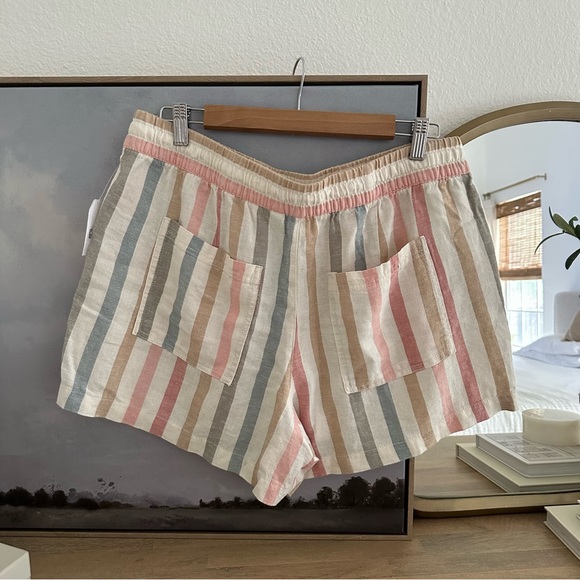 GAP Striped Linen Shorts Sz Large NWT - Picture 3 of 6